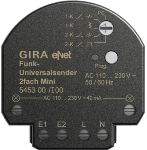 Gira 545300 Funk Universalsender Mini 2-Fach Gira eNet