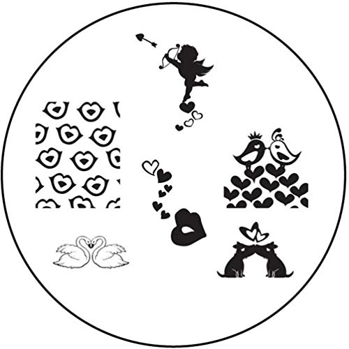 STAMPING-SCHABLONE # BM-H17 °°Liebe, Love, Valentinstag, Herzen, Amor, Täubchen, Vögel, Lippen, Kuss°°