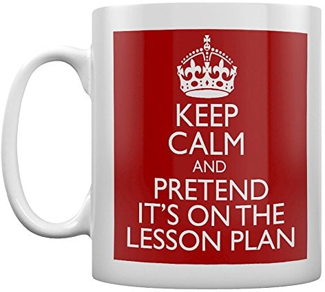 Keep Calm and Pretend Its On The Lesson Plan Mug Cup Gift Retro by The Lazy Cow