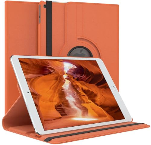 EAZY CASE - Tablet Hülle für iPad Air 1. Generation (2013) Schutzhülle 9.7 Zoll Smart Cover Tablet Case Rotationcase zum Aufstellen Klapphülle 360° drehbar mit Standfunktion Tasche Kunstleder Orange