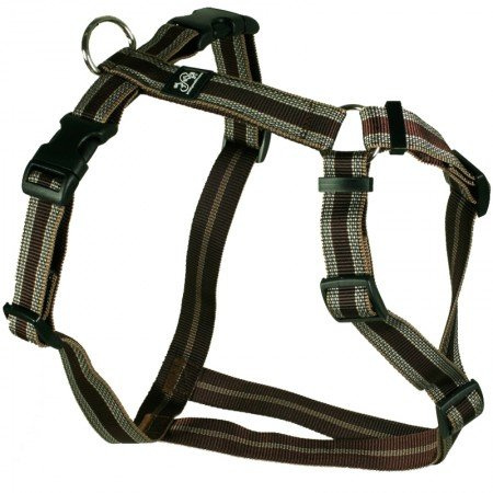 Feltmann Brustgeschirr Soft Nylonband, Braun mit Muster, 30-50cm, 15mm