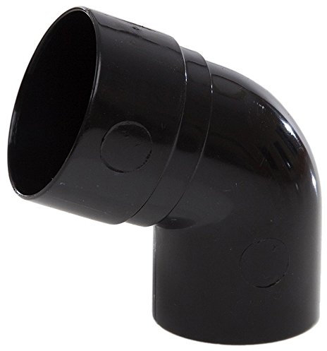 RM327B BLACK Polypipe Mini gutter 53mm ROUND DOWNPIPE OFFSET BEND 112.5 DEGREE for shed, conservatory, porch etc to suit 75mm mini guttering