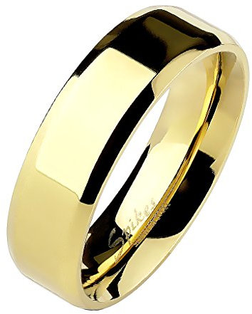Mianova Unisex Band Ring Edelstahl Poliert Freundschaftsring Herrenring Damenring Partnerring Damen Herren Gold Größe 69 (22.0) 8mm Breit
