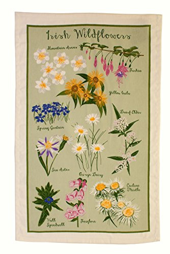 Geschirrtuch aus Baumwolle mit irischen Wildblumen