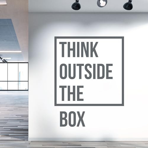 Wandtattoo, Motiv Think Outside The Box, für Arbeitszimmer, Büro, Dunkelgrau