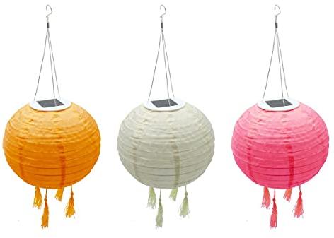 Set von 3 Solar-Lampions D20cm SHANGRI LA