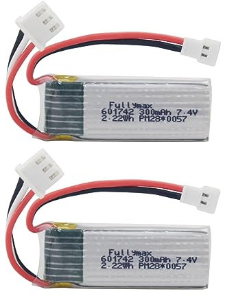 ZYGY 2PCS 7.4V 300mAh Batterie au Lithium pour WLToys F959 XK DHC-2 A600 A700 A800 A430 RC Planeur Pièces de Rechange