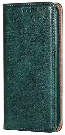 GOGME Hülle für LG K42, Premium PU Leder Magnetische Automatische Adsorption Brieftasche Schutzhülle Flip Handyhülle für LG K42, Grün