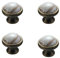 BOZONLI 4 Pack Ceramic Handles, Cupboard Handles, Door Knobs Drawer Handles Cabinet Drawer Cupboard Kitchen Ceramic Pull Handle, Bronze/Marble, Single Hole