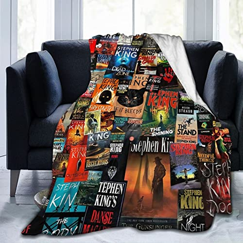 Die komplette Kollektion von Stephen King Books, Flanelldecke, leichte, gemütliche Bettdecken, weiche Überwurfdecke, für Couch, Sofa, geeignet für alle Jahreszeiten, 60 x 50 cm