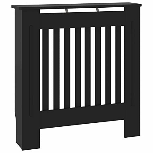 Tidyard Household MDF Radiator Cover Accessory with Vertical Slats for Living Room Black 78 cm Model325560