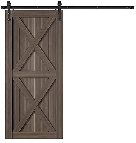 LYLFF Scheunenschiebetür Kit 5 Fuß-13,1 Fuß, Für Home/Büro/Garage/Schrank Schiebetür Hanging Schiene Zubehör, Kohlenstoffstahl Schwarz (Size : 400cm/13.1ft)