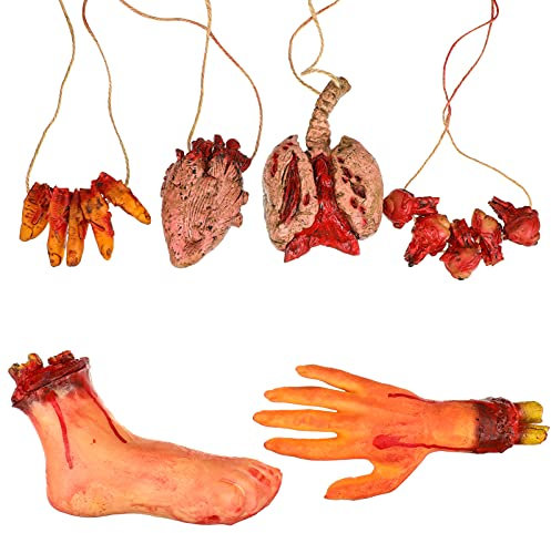 1 Satz Halloween-Herz Horror Deko Körperteile Aus Gefälschter Körper Halloween-Blut Halloween Blutige Requisiten Halloween-körperteile Gefälschte Hand Draussen