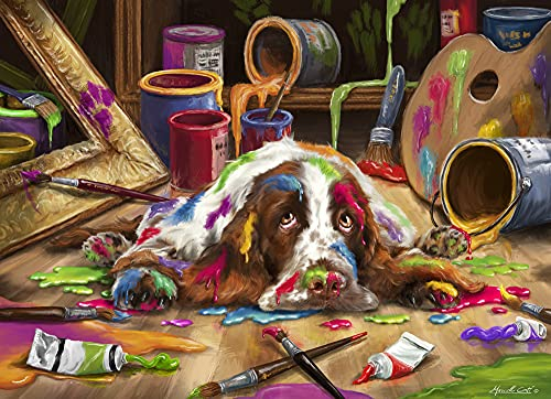 Vermont Christmas Company Puppy Picasso Jigsaw Puzzle 1000 Piece