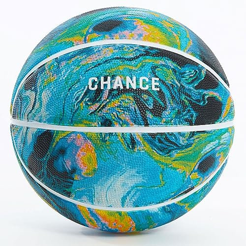 Chance Premium Design bedruckter Gummi-Basketball für drinnen und draußen, Größe 7, offizielles Produkt, 74,9 cm, mehrfarbig