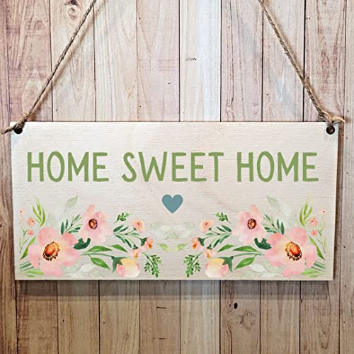 Second Ave Home Sweet Home - Targa in legno da appendere, con scritta Sweet Home, rettangolare, per la casa