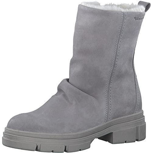 Tamaris Damen Winterstiefel, Frauen Stiefel,TOUCHit-Fußbett,warm gefüttert,uebergangsschuhe,Winterboots,halbschaftstiefel,warm,Grey,38 EU