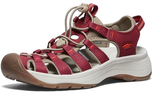 KEEN Damen Astoria West Sandalen, Merlot/Scarlet Ibis, 38 EU