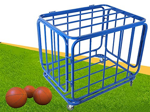Spors Ball Equpment Cart, Ball Storage For Soccer, Volleyball, Football Ball Organizer Stackable Ball Cage Ball Rack With Wheels Stores Up To 38 Balls XJJUN (Color : Blue, Size : 80x60x70cm)