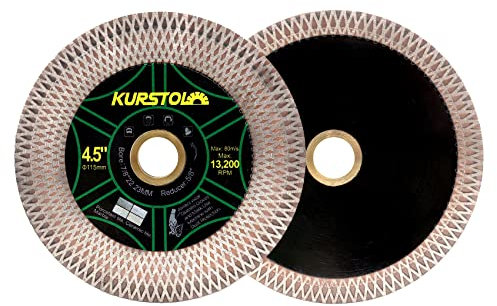KURSTOL Tile Diamond Saw Blade - 2pcs 4.5/115mm Dual-Purpose Diamond Cutting Disc,Angel Grinder Blade Arbor 7/8-5/8 for Cutting and Grinding Ceramic Tiles,Porcelain,Granite,Marble