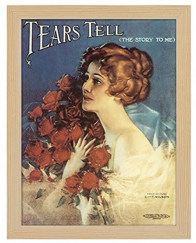 Legendarte - Poster, Vintage Tears Tell (The Story To Me) - Bild, Wanddekoration 50 x 70 cm