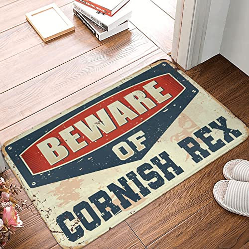 COTECI Home Alone Door Mat Beware Of Cornish Rex Rug Basement Decor Fall Kitchen Mat (Size : 40X60CM)