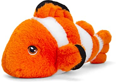 Keel Toys Keeleco – Plüschtier Clownfisch, 33 cm – SE1017, Orange, Weiß