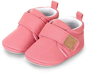 Sterntaler Baby Unisex Krabbelschuhe uni - Kinder Hausschuh aus Canvas mit Klettverschluss und rutschfester Sohle - rosa, Größe 17/18