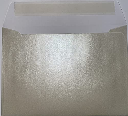 C5 Coloured Envelopes for A5 Greeting Cards Wedding Invitations & Crafts V Flap, Peel & Seal Flap (162x229mm) Pack of 50 (Pearl Ivory Peel & Seal)