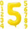 Folienballons Zahl 5 Gelb 101cm Groß Zitronengelb Luftballon Geburtstag 40 Zoll Zahlenballons 5 Geburtstagsballon Helium Ballon für Mädchen Junge Gelbe Zahlenballon Mädchen Party Jubiläums Party Deko