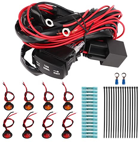 UTV-Blinker-Set, 40 Füße, 12 V, 40 A, Blinkrelais, Universal, Wippschalter, Blinker, Street Legal, Set für Set mit Wortmarkierungsleuchten (Schalter