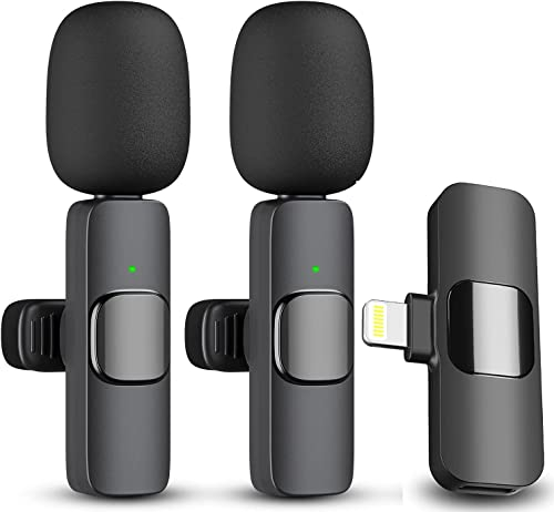 2 Pack Microfono Lavalier Wireless Type-C per iPhone 15, iPad ed Android, Plug-Play, Mini Mic con Auto Sync e riduzione del rumore per la registrazione video, YouTube, intervista, TikTok, Vlog