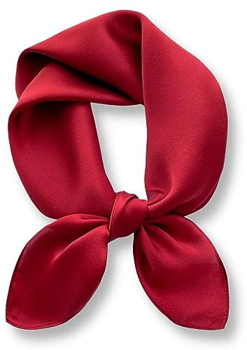 PoeticEHome Seidenschal in Uni-Farbe aus 100% Maulbeerseide - 68x68 cm Halstuch für Damen | Quadratisches Einfarbig Seidentuch | Mit Geschenkbox