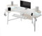 EUREKA ERGONOMIC Scrivania Gaming LED 182x76 cm Grande Scrivania Computer PC a Forma di Ala Scrivania Ufficio per Giocatore con Vassoio per Tastiera, RGB Mensola per Monitor