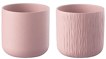 J-Line Blumentopf Gen - Keramik - Rosa - Large - 2 Stück - Ø 18,5 cm