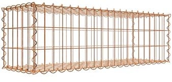 Gabion rouillé 100 cm x 30 cm x 30 cm (L x H x P), maille 5 cm x 10 cm, spirale