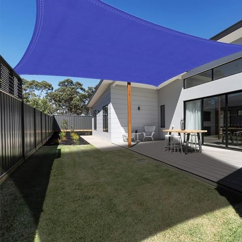 Ankuka Toldo Vela de Sombra 4x5m Azul Marino Rectangular Impermeable para Exterior 98% Protección UV Apto para Jardín Terraza y Camping