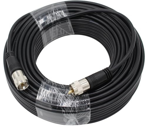 exgoofit Câble coaxial RG8X de 30,5 m, câble coaxial CB, UHF PL259 mâle vers mâle pour radio AMM, analyseur d'antenne