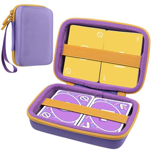 Aenllosi Hart Tasche Kompatibel mit UNO Kartenspiel, Hülle Gehäuse für Game Kartenspiel für die Familie, Lila (Nur Tasche)