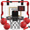 TEMI Basketballkorb Indoor, LED-Licht Mini-Basketballkorb mit 4 Bällen & elektronische Anzeigetafel, über die Tür Basketballbrett für 5 6 7 8 9 10 11 12 Jahre alt Jungen Mädchen Kinder Teenager