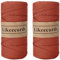 Likeecords 2 Rollen Makramee Garn 4mm x 130m Premium Polyester Kordelband Polypropylene Yarn Nylonschnur für Handwerk Häkelgarn für Taschen Wohndekorationen Umhängetasche Handtasche （Rosso ruggine）