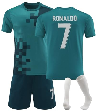 C7 Fußball Trikot, Hause/Auswärts Fußball Trikot Shorts Socken für Kinder/Erwachsener, Nr.7 Fussball Jersey Trainingsanzug Jungen Herren