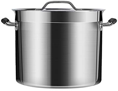 WJFLUCK Pentola Grande Pentola Profonda in Acciaio Inossidabile, Fondo Composito a 5 Strati, Facile da Pulire, Adatta a Tutti i Fornelli, 9 Dimensioni (Colore : Argento, Dimensioni : 60cm*40cm)