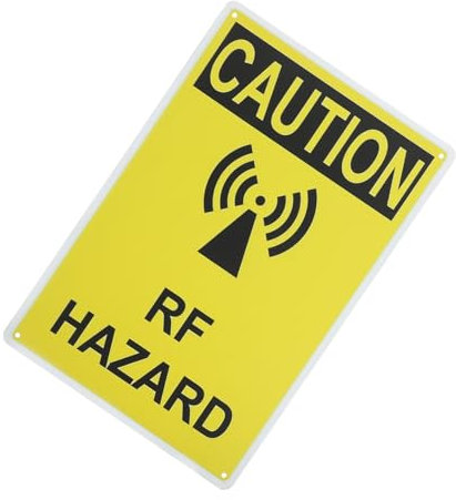 JECOMPRIS Wall Radio Frequency Hazard Sign Safety Caution for Factory Warehouse High Visibility