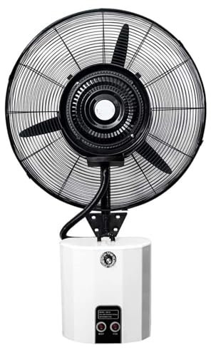 Ventilador de nebulización montado en la pared, oscilante, configuración de 3 velocidades, ventilador de pulverización para exteriores automático para industrial, comercial, residencial e invernader