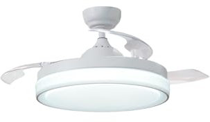 Genérico VENTILADOR DE TECHO CON LUZ LED REGULABLE EN INTENSIDAD BLANCO, MOTOR SILENCIOSO DC, CON 6 VELOCIDADES, MANDO A DISTANCIA Y APP LED CAMBIO TONO.