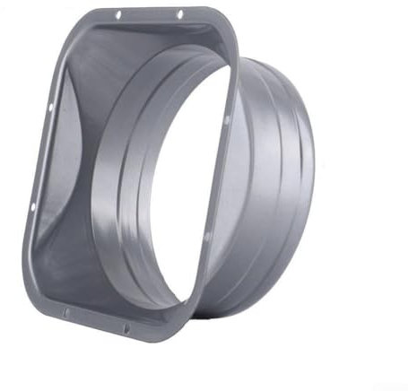 HEBEOT Metallflansch Lüftungsschlitz, Kanalanschlussflansch, Flanschrohr, Lüftungsschlauchverbinder, Abluftkanal, quadratischer Abluftschlauchflansch, (100 mm)