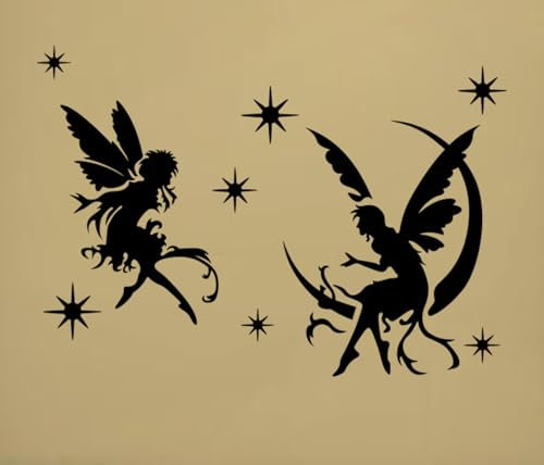 2 Stück Geschnitzte Hohle Wandaufkleber Kinderzimmer Schlafzimmer Abnehmbare Dekoration Umweltschutz Wandbild 34 * 58cm