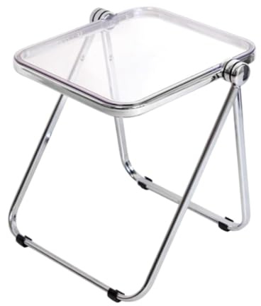 LOVIVER Folding Tray Table Side Table Stable Sturdy Acrylic Small Folding Table Tiny Desk for Bedroom Home Apartment Office Dormitory, Transparent