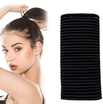 30 Pezzi Elastici Capelli, Elastici per Capelli, 4mm Elastico Capelli, Elastico Capelli Donna, Nero